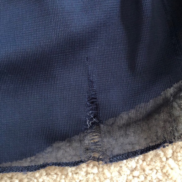 Navy One-Shoulder Beaded Formal Full-Length Dress - Picture 6 of 7